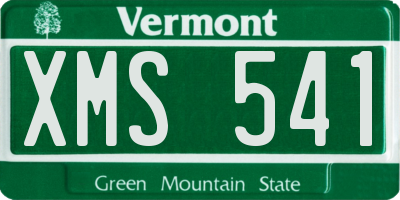 VT license plate XMS541