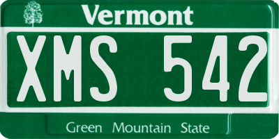 VT license plate XMS542