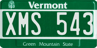 VT license plate XMS543