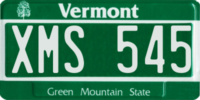 VT license plate XMS545