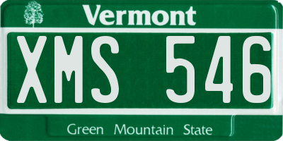 VT license plate XMS546