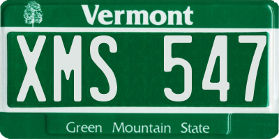 VT license plate XMS547