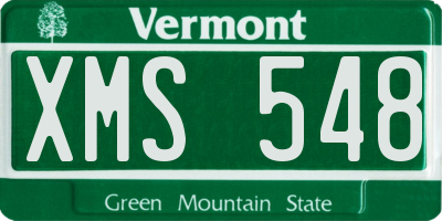 VT license plate XMS548