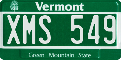 VT license plate XMS549