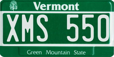 VT license plate XMS550