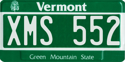 VT license plate XMS552