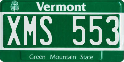 VT license plate XMS553