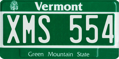 VT license plate XMS554
