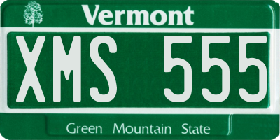 VT license plate XMS555