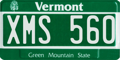 VT license plate XMS560