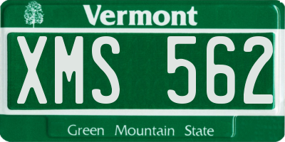 VT license plate XMS562