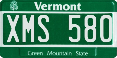 VT license plate XMS580