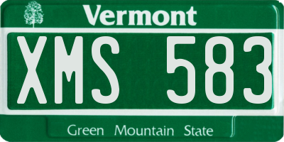 VT license plate XMS583