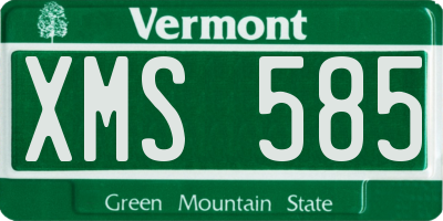 VT license plate XMS585