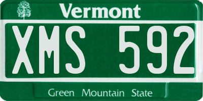 VT license plate XMS592