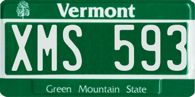 VT license plate XMS593