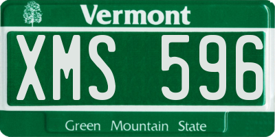 VT license plate XMS596