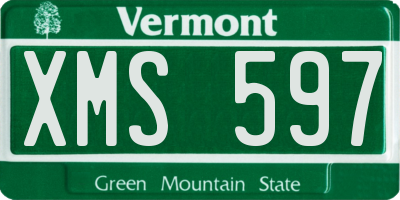 VT license plate XMS597