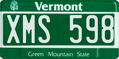 VT license plate XMS598