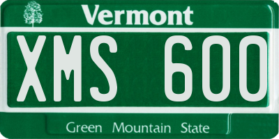 VT license plate XMS600