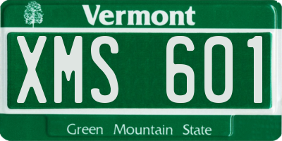 VT license plate XMS601