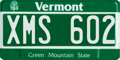 VT license plate XMS602