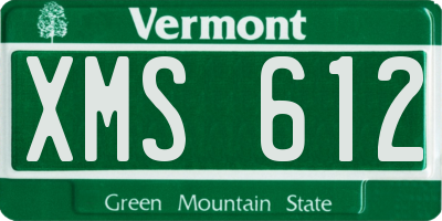 VT license plate XMS612