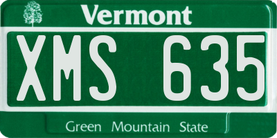 VT license plate XMS635