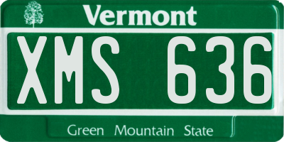 VT license plate XMS636
