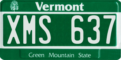 VT license plate XMS637