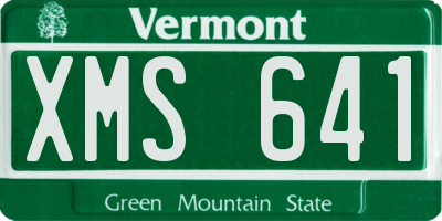 VT license plate XMS641