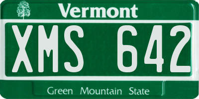 VT license plate XMS642