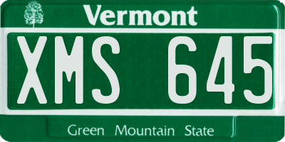 VT license plate XMS645
