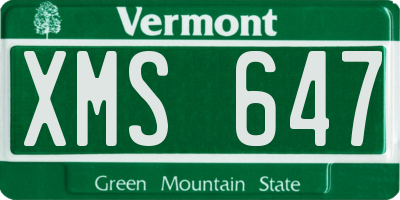 VT license plate XMS647