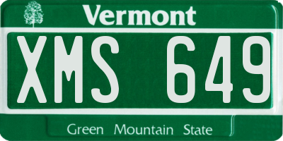 VT license plate XMS649