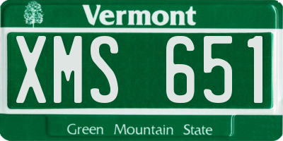 VT license plate XMS651