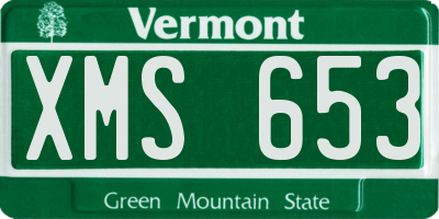 VT license plate XMS653