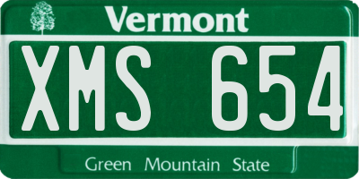 VT license plate XMS654