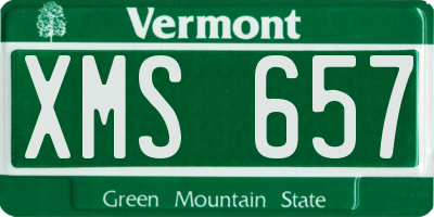 VT license plate XMS657