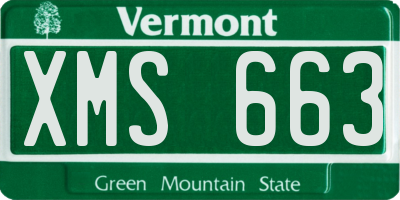 VT license plate XMS663