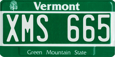 VT license plate XMS665
