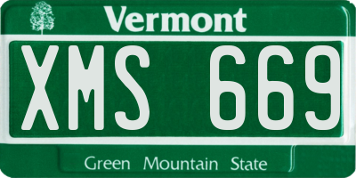 VT license plate XMS669