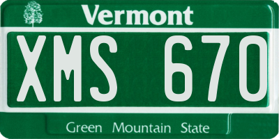 VT license plate XMS670
