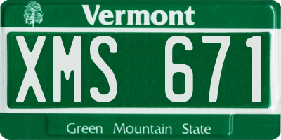 VT license plate XMS671