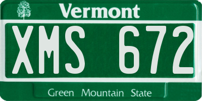 VT license plate XMS672