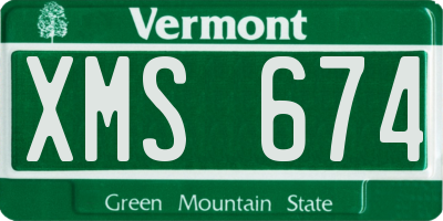 VT license plate XMS674