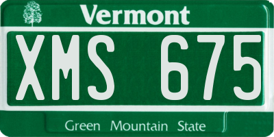 VT license plate XMS675