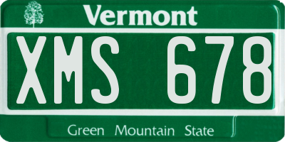 VT license plate XMS678