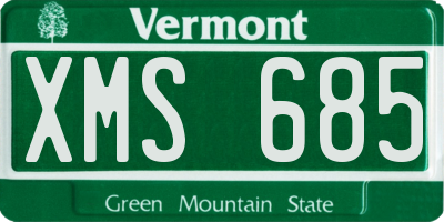 VT license plate XMS685