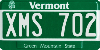 VT license plate XMS702